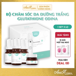 Bộ Skincare Chăm Sóc Da Mặt Dưỡng Trắng Da Glutathione ODINA, Bộ Mỹ Phẩm Nội Địa Trung Dưỡng Ẩm Chống Lão Hoá Set 5 Món