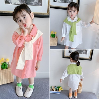 Áo Sơ Mi Tay Dài Phong Cách Hàn Quốc Cho Bé Gái 1-15 Tuổi