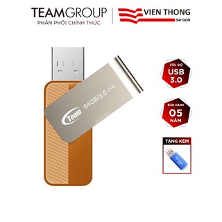 USB 3.0 Team Group C143 64GB nắp xoay 360 tặng đầu đọc thẻ micro