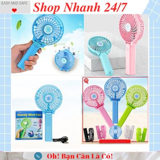 [Mã ELHA22 giảm 5% đơn 300K] Quạt Cầm Tay Mini Tích Điện - Quạt Gập Tiện Lợi Nhỏ Gọn -Giá Đỡ