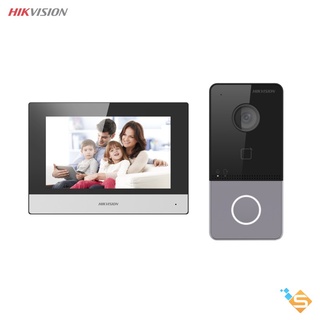 Bộ Combo chuông hình không dây Hikvision kết nối Wifi DS-KH6320-WTE1 Nút Nhấn + Camera 2MP + Màn hình 7 inch