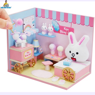 Mô Hình Nhà Gỗ - Thế Giới Tí Hon - Kẹo Bông Cute 4