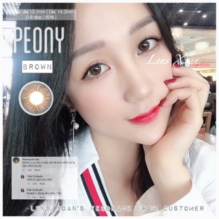 KÍNH ÁP TRÒNG PEONY BROWN CỦA OLENS: NÂU HỔ PHÁCH TỰ NHIÊN | LENS XOẮN ( GIÁ 1 CHIẾC)