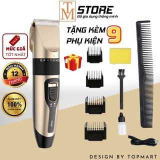 Tông đơ cắt tóc gia đình - Sạc USB - Tặng kèm 9 phụ kiện TD1