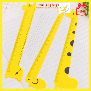 Combo Thước Kẻ Học Sinh Hình Hươu Voi Cute - Thước Kẻ Nhựa Chiều Dài 15cm TRITUEVIET TRITUEVIET