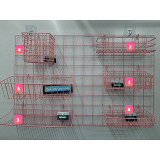 RỔ TREO KHUNG LƯỚI (6 mẫu màu hồng)