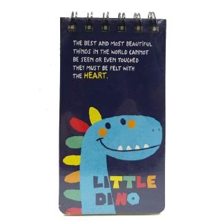 Sổ Lò Xo Cartoon 8x15cm - Mẫu 1 - Little Dino - Màu Xanh - CBN