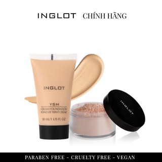 INGLOT - COMBO kem nền hút dầu YSM Cream Foundation (30ml) và phấn phủ kiềm dầu Inglot Loose Powder (30g)