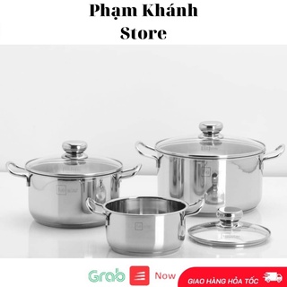 Bộ 3 nồi Inox Fivestar nắp kính