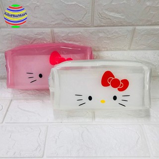 Hộp Bút Hình Mèo Hồng Trong Suốt