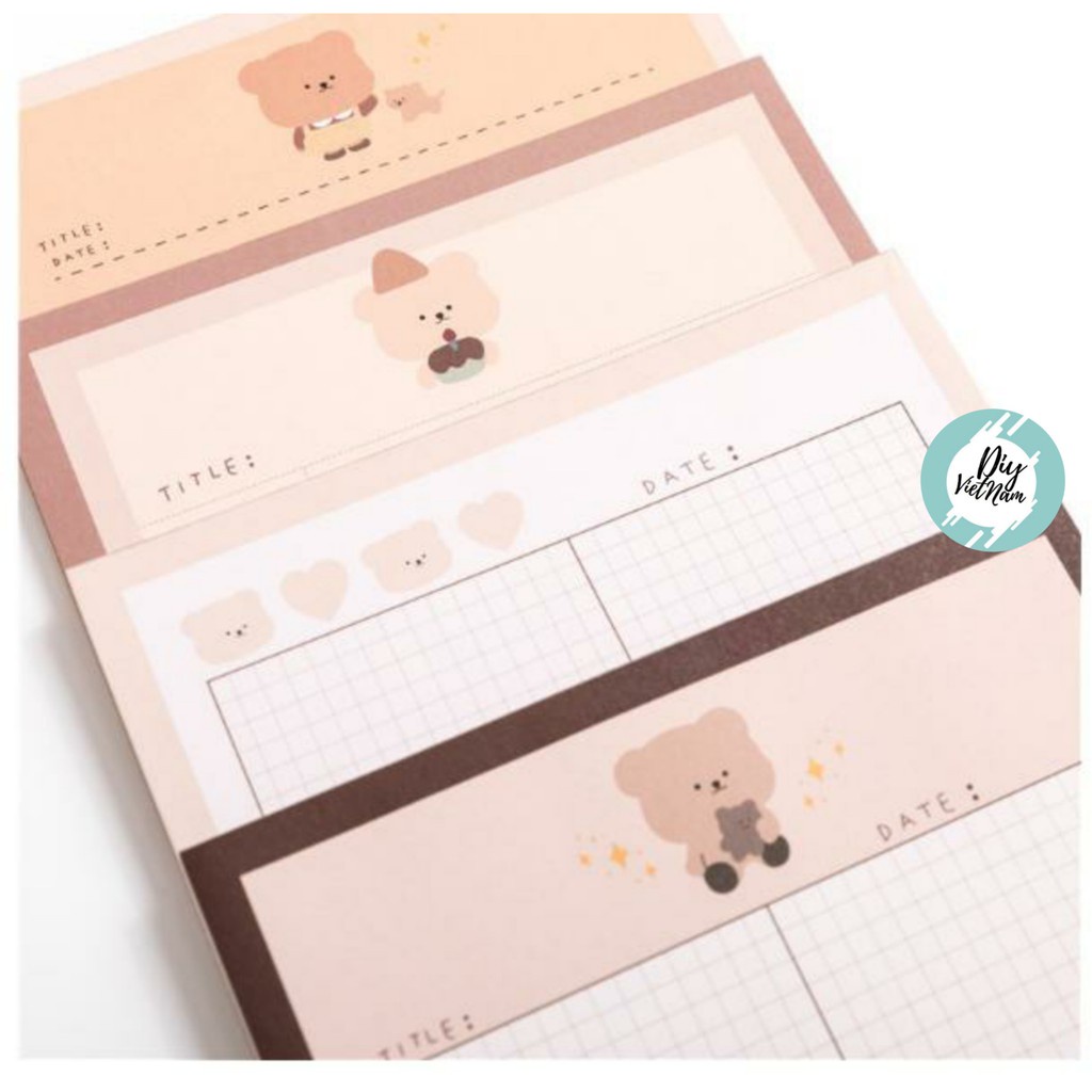 GIẤY NOTE GẤU NÂU SIZE L