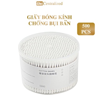 Bông Ngoái Tai Người Lớn Lấy Ráy Tai Thân Gỗ 500 Que, Tăm Bông Gỗ Hộp Bông Trang điểm 2 Đầu Tròn Xoắn Đồ Dùng Gia Đình