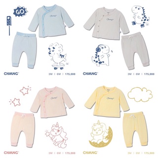 CHAANG Bộ dài tay sơ sinh cài chéo PONY &amp; DINO