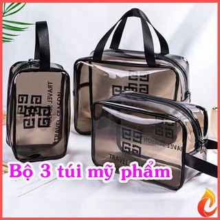 Bộ 3 Túi Đựng Đồ Trang Điểm, Mỹ Phẩm trong suốt, chống nước COTA COTA