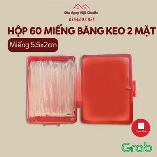Băng dính 2 mặt, siêu dính, trong suốt, hộp 60 miếng, kích thước 5.5x2cm, chịu lực tốt, nhỏ gọn, tiện lợi GD230