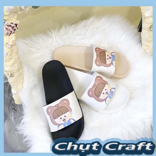 Dép bé gái quàng mũ hình gấu 3 màu new