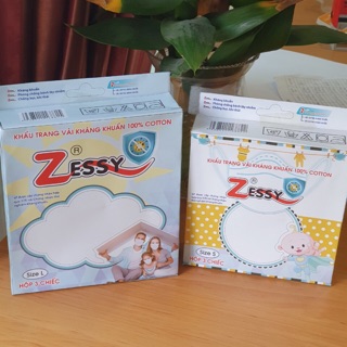 KHẨU TRANG VẢI KHÁNG KHUẨN 100% COTTON Zessy 3 chiếc