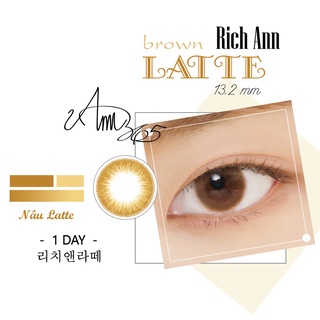 [𝟏 𝐂𝐚̣̆𝐩] Lens Cận Loạn 1 Ngày Màu Nâu Latte ANN365 Rich Ann Latte Brown