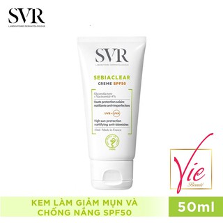 Kem Chống Nắng SVR Sebiaclear Creme Dành Cho Da Dầu Mụn SPF50 50ml
