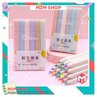 Bút nhớ nước highlight pastel phong cách morandi nhiều màu sắc khác nhau (6 bút)