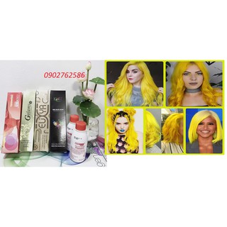 Tuýp Thuốc Nhuộm Tóc Màu Vàng Yellow 0.33 Có Trợ Nhuộm Và Cần Tẩy Tóc