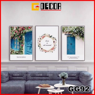 Tranh treo tường canvas khung gỗ 3 bức phong cách hiện đại Bắc Âu tranh hoa  trang trí phòng khách phòng ngủ spa 92