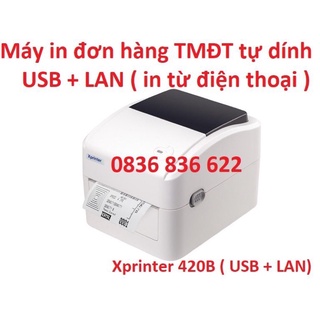 Máy in đơn hàng sàn TMĐT giấy A6, in mã vạch 3 hàng khổ 110m, giấy dán tự dính Xprinter XP 420B - XP 470B - XP 490B