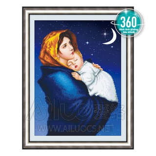 TRANH ĐÍNH ĐÁ Chúa và Đức Mẹ Maria 3D Ailuo AL77205_ Chưa đính
