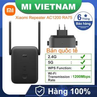 Kích sóng wifi Xiaomi AC1200 Siêu ổn định 2.4GHz 5GHz 1200Mbps Quốc Tế