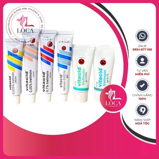Tretinoin Vitacid [SẴN AUTH] 0.025%, 0.05%, 0.1% kem hỗ trợ giảm mụn và trẻ hóa da
