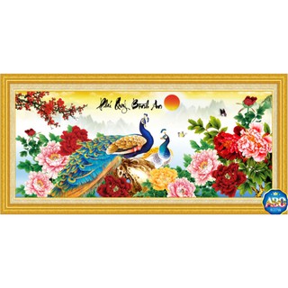 Tranh Đính Đá CÔNG PHÚ QUÝ BÌNH AN (ĐÁ ABC CAO CẤP). Kích Thước: 1m15 x 52cm