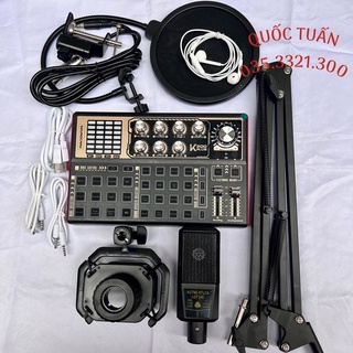 Combo Livestream Thu Âm 2022 Mic LGT240 Kèm Sound Card K300Plus bản nâng cấp tặng kèm tai nghe