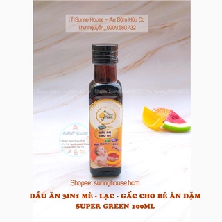 Dầu ăn 3 in1 mè, lạc, gấc Super Green cho bé từ 6 tháng