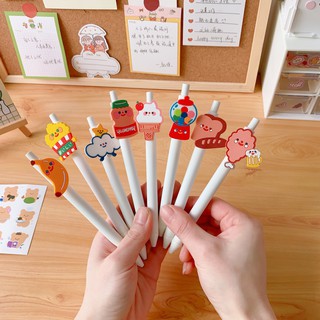 Bút Mực Gel Đen Ngòi 0.5mm Hình Đồ Ăn Cute