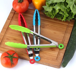 KẸP GẮP SILICONE INOX NHIỀU MÀU GẮP THỨC ĂN TIỆN DỤNG CHO NHÀ BẾP