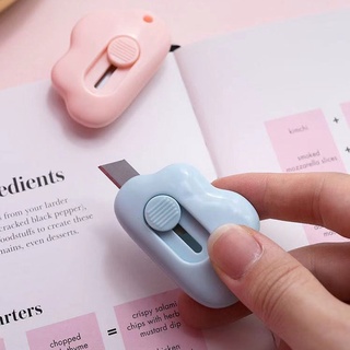 Dao rọc giấy mini bỏ túi hình đám mây, thỏ màu pastel làm móc khóa (màu random)