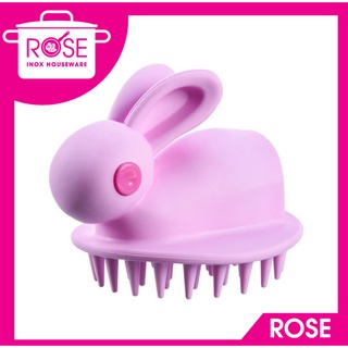 Bàn Chải gội đầu gai Silicon hình chú thỏ giúp massage da đầu - Lượt gội đầu hình con chuột mềm dể thương