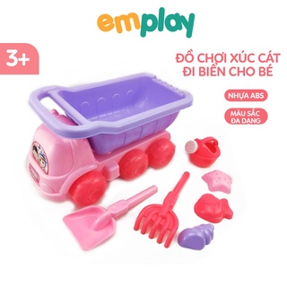 Đồ chơi đi biển xúc cát xe chở cát cao cấp Emplay chất liệu nhựa an toàn dày xịn 7 món bé trên 3 tuổi thoả sức vui chơi
