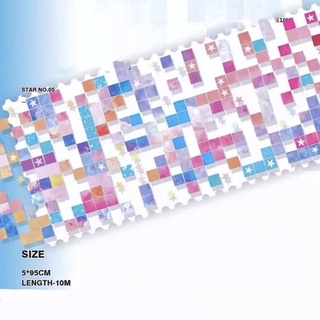 (Chiết theo chu kỳ) Băng dính washi tape hoạ tiết pixels đầy sắc màu CHU KÌ 95 CM