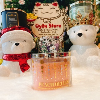 Nến thơm 3 bấc bath &amp; body works - PEACH BELLINI