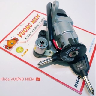 Bộ Ổ Khoá Xe Sirius Chìa 6 - 8 Cạnh Chống Trộm Cao Cấp Chính Hãng VƯƠNG NIỆM