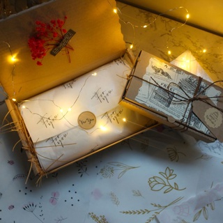 Giấy pelure gói hàng lót hộp quà tặng kèm sticker