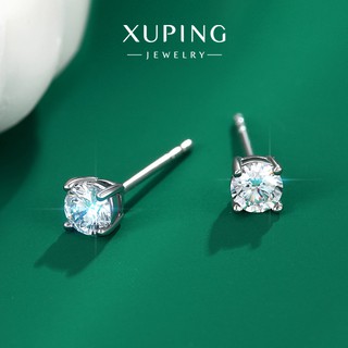 Bông Tai Nữ Mạ Vàng Trắng, Thiết Kế Mặt Đá Hình Tròn Đơn Giản, Nhã Nhẹn - XPBT89