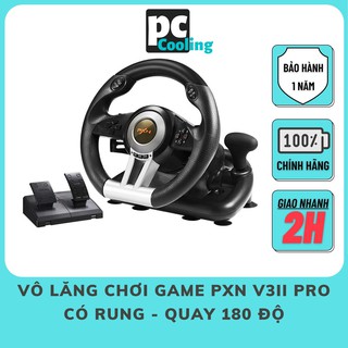 Vô lăng chơi game PXN V3II Pro Racing Wheel cho PC / Playstation 4 ( Quay 180 độ , có rung , có cần số , 6 Platform...)