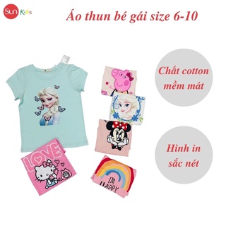Áo thun cho bé gái, áo phông bé gái chất cotton mềm mát, size 6 - 10 tuổi - SUNKIDS
