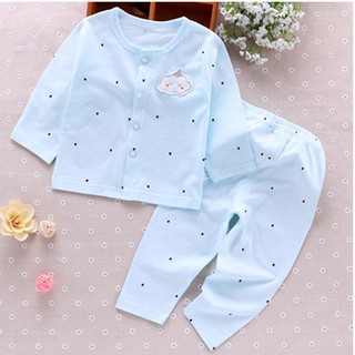 Bộ quần áo dài tay mặc hè thu nằm điều hòa máy lạnh cho bé trai bé gái TTS223