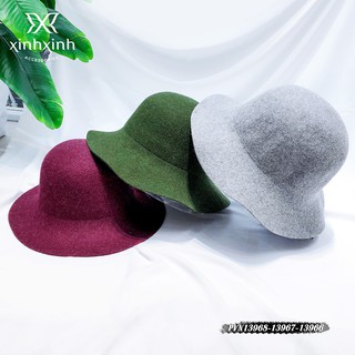 Mũ gaucho dạ , mũ vành tròn trơn nữ thời trang - Xinh Xinh Accessories