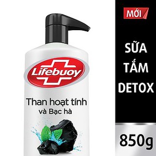 Sữa tắm Detox Lifebuoy - Than Hoạt Tính &amp; Bạc Hà (850g)