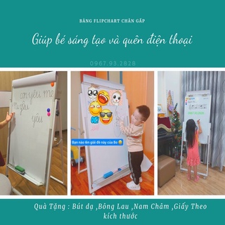 Bảng flip chart cho bé , KT : 60x100cm Bảng thay đổi chiều cao ,Chân gập Gọn..