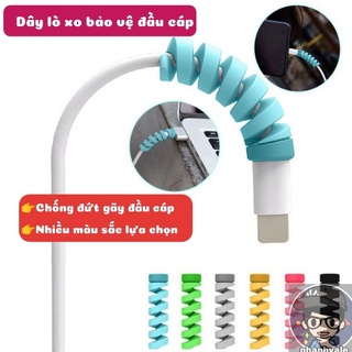 Nút bọc xoắn bảo vệ dây cáp sạc điện thoại, chống đứt dây, gãy vỏ nhựa